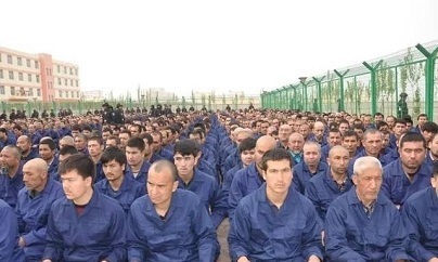 Detainees in a re-education camp, 2017
